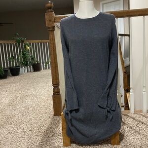 Banana Republic Charcoal Long Sleeve Marino Wool Sweater Dress